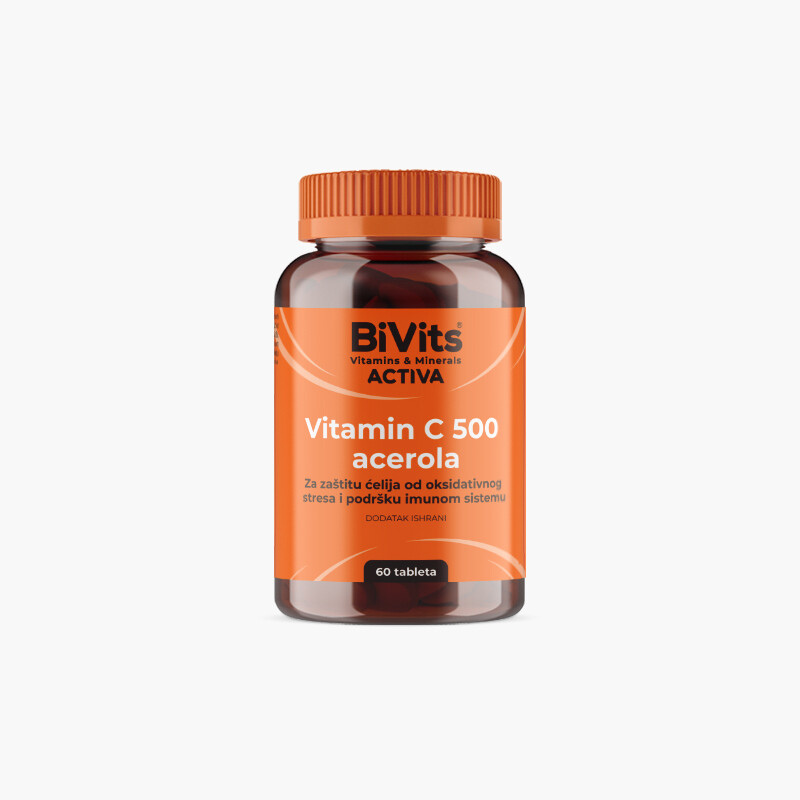 Bivits Activa Vitamin C 500 i acerola 60 tableta Bivits Activa Vitamin C 500 i acerola 60 tableta - Slika 1