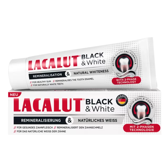 LACALUT PASTA ZA ZUBE BLACK&WHITE 75 ML LACALUT pasta BLACK&WHITE 75ML - Slika 1